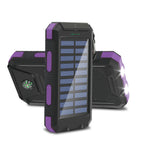 Tuzwa 20000mAh Solar Power Bank – Fast Charging Portable Charger with Built-In Cables, Digital Display & LED Light for Travel & Outdoor Use