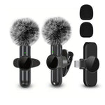 Tuzwa Wireless Lavalier Microphone – Mini Clip-On Lapel Mic with Transmitter, Built-In Battery for Mobile Video Recording, Streaming & Content Creation