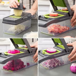 Tuzwa 16-in-1 Vegetable Chopper & Slicer – Multifunctional Food Chopper with Stainless Steel Blades for Onions, Potatoes, Carrots & Vegetables
