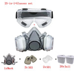 Tuzwa Half Face Respirator Mask with 5N11 Particle Filters & Safety Goggles – Reusable Dust Mask for Painting, Sanding & Industrial Work