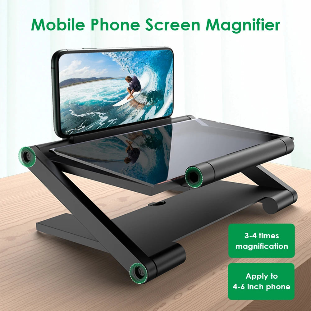 Tuzwa 8-Inch Phone Screen Magnifier – Mobile Video Screen Amplifier with Adjustable Height Stand, Portable Smartphone Viewer for Movies & Videos