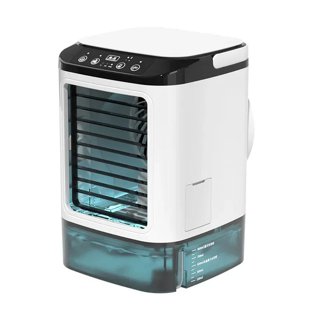 Tuzwa Portable Air Cooler with Dual Spray & LED Light – Compact Personal Cooling Fan for Bedroom, Desk, Home & Office
