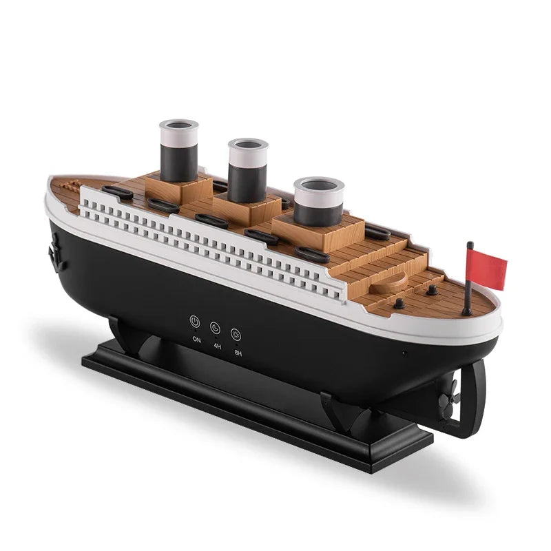 Tuzwa Titanic Ship Humidifier with LED Jellyfish Effect – Decorative Aromatherapy Diffuser for Home, Bedroom & Office