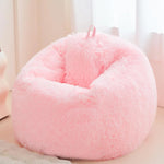 Tuzwa Pink Faux Fur Bean Bag Chair Cover – Soft Plush Beanbag Cover for Kids, Teens, Bedroom, Playroom & Cozy Room Decor