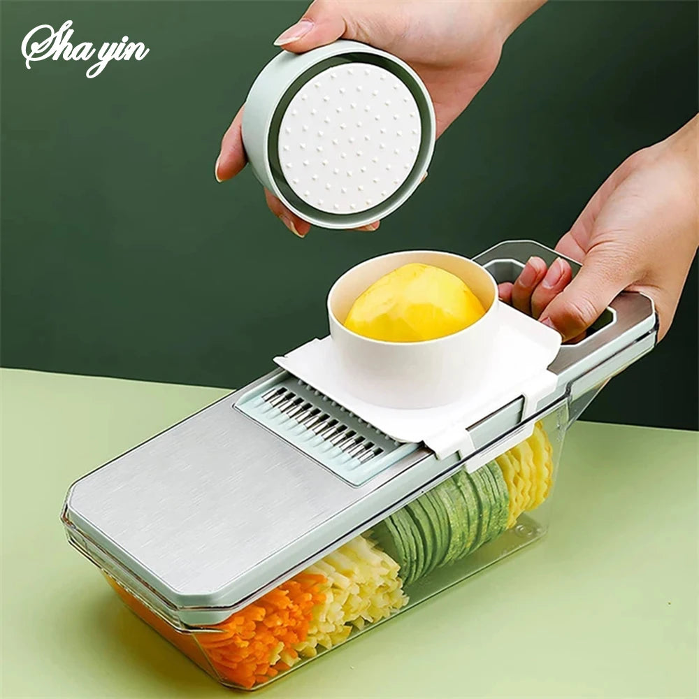 Tuzwa Electric Vegetable Slicer & Shredder | Multifunction Food Processor with Adjustable Stainless Steel Blades | Heavy-Duty Kitchen Machine for Fast Vegetable Prep