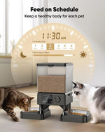 Tuzwa 5L Automatic Cat Feeder – Battery Operated Stainless Steel Pet Food Dispenser with Large Capacity for Convenient Daily Feeding