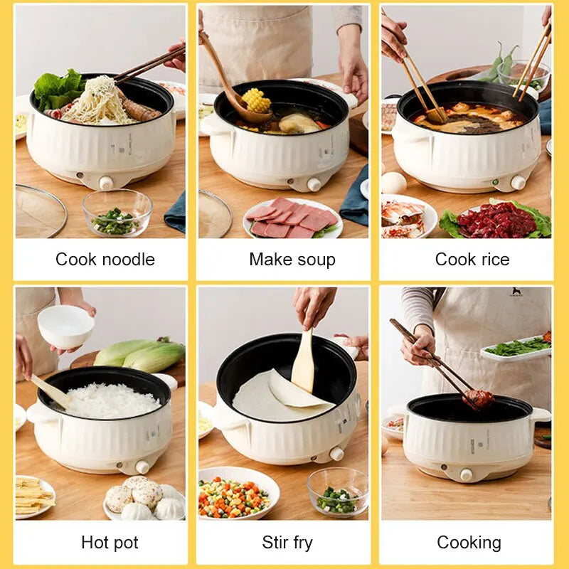 Tuzwa Multi-Layer Electric Cooker | Non-Stick Mini Hot Pot & Steamer with Rapid Heating for Rice, Noodles & Healthy Meals