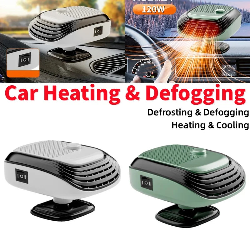 Tuzwa 12V Portable Car Heater & Windshield Defroster – 120W Fast Heating Car Defogger Fan with Cigarette Lighter Plug for Cars, Trucks & SUVs
