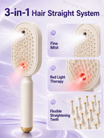 Tuzwa Cordless Electric Hair Straightener Brush – Fast Heating Steam Styling Brush with Anti-Scald Design & Wireless Charging