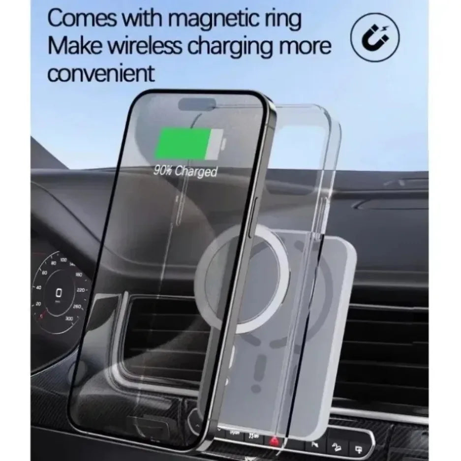 Tuzwa Magnetic Wireless Car Charger | 15W Fast Charging Air Vent Phone Mount for iPhone 17, 16, 15, 14, 13 & 12 Series