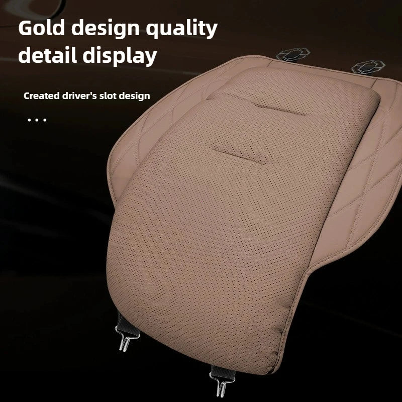 Tuzwa Nappa Leather Car Seat Cushion – Breathable Ventilated Seat Cover Pad for All-Season Driving Comfort