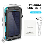 Tuzwa 30000mAh Solar Power Bank – Fast Charging Portable Battery Charger with Dual USB Ports, Digital Display & Flashlight for Phones & Tablets