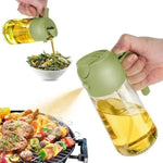 Tuzwa 2-in-1 Glass Oil Sprayer & Dispenser – 470ml Refillable Cooking Oil Bottle for Kitchen, Salad, BBQ & Baking