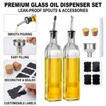 Tuzwa 500ml Glass Oil Dispenser Bottle with Easy Pour Spout – Leak-Resistant Olive Oil, Vinegar & Soy Sauce Bottle for Kitchen