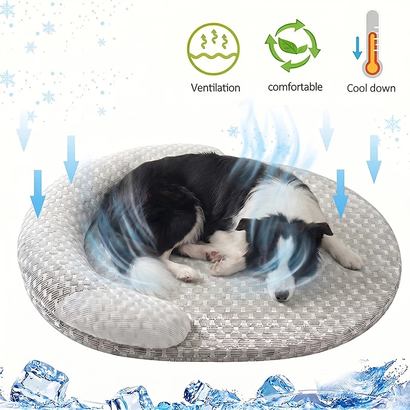 Tuzwa Dog Cooling Bed – Breathable Polyester Cooling Mat for Dogs, Machine Washable Lightweight Pet Bed for Small, Medium & Large Pets