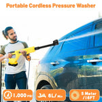 Tuzwa Cordless Pressure Washer for DeWalt Battery – Portable Electric Car Wash Gun with Foam Sprayer for Car, Garden & Outdoor Cleaning