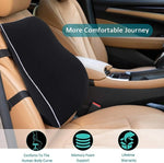 Tuzwa Car Seat Cushion with Lumbar Support – Ergonomic Polyester Back Support Pillow for Driving, Office Chair & Everyday Comfort