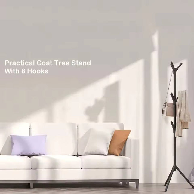 Floor Standing Clothes Rack, Freestanding Coat Rack with Shoe Storage