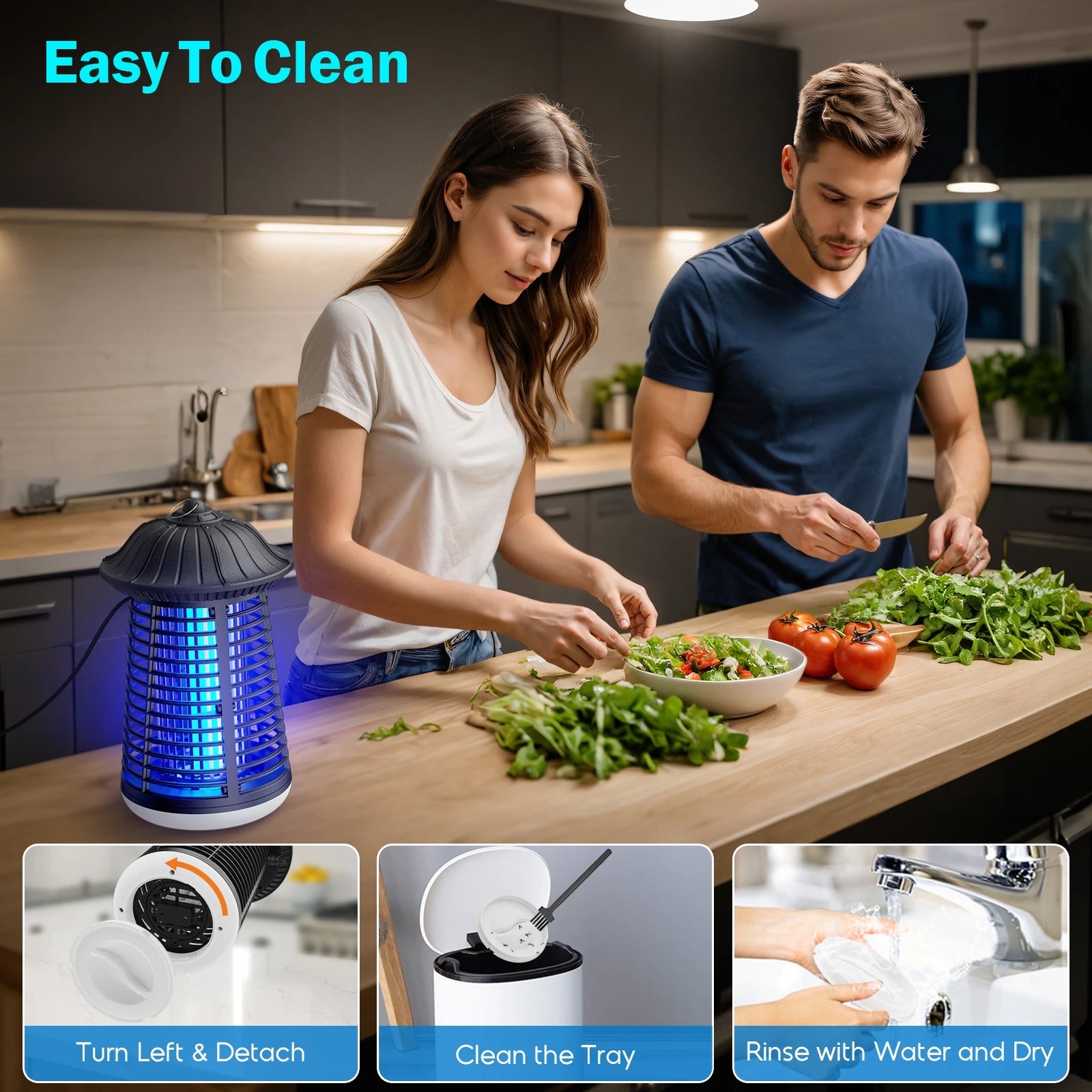 Tuzwa Electric Bug Zapper with LED Light – 2-in-1 Indoor & Outdoor Mosquito Trap for Flying Insect Control