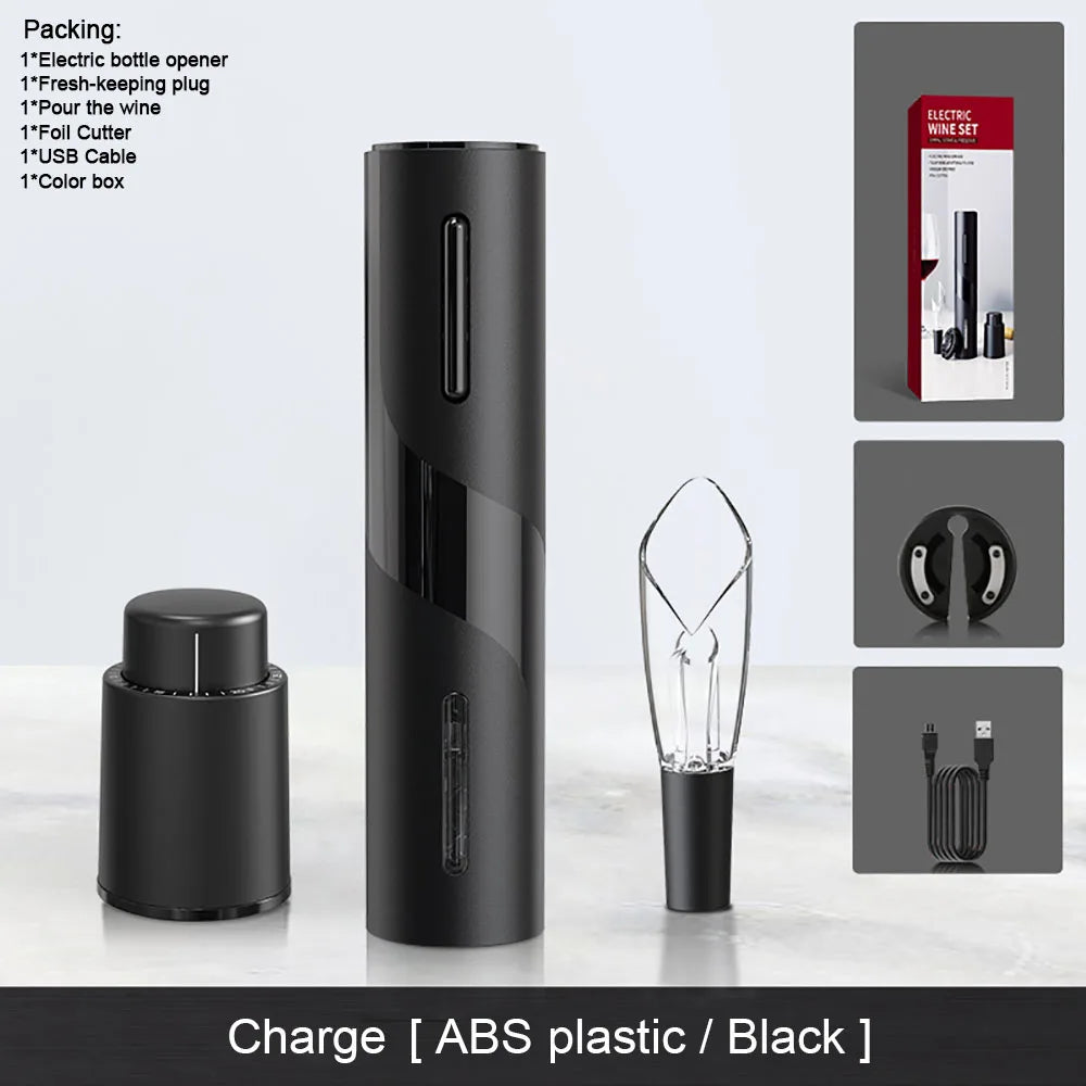 Tuzwa Rechargeable Electric Wine Opener with Foil Cutter – Automatic Cordless Corkscrew for Quick & Easy Wine Bottle Opening