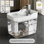 Tuzwa Rechargeable Cat Water Fountain | USB Recirculating Filter Pet Drinking Fountain with Transparent Design