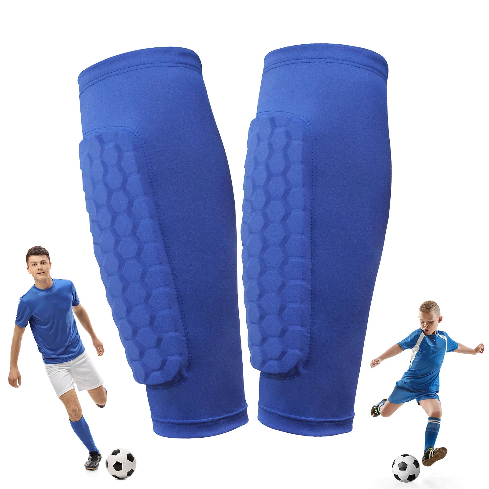 Tuzwa Lightweight Soccer Shin Guards with Honeycomb Padding – Breathable Adjustable Football Shin Pads for Calf & Leg Protection