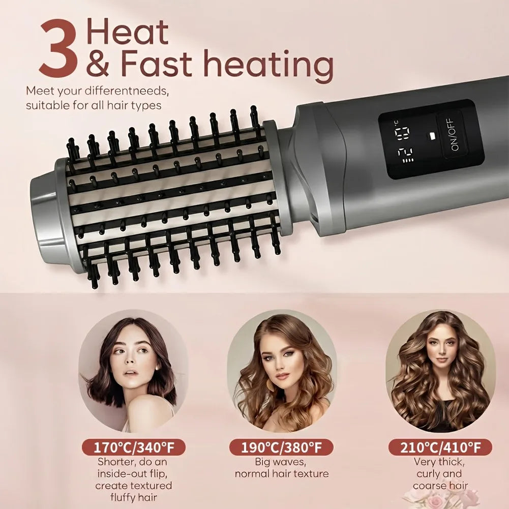Tuzwa Cordless Hair Straightening Comb – 2600mAh Rechargeable Portable Hair Straightener & Curler for Wireless Styling