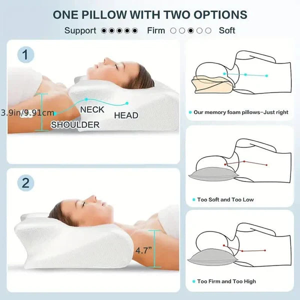 Side Sleeper Pillow with Armrests, Butterfly Pillow for Back Sleepers