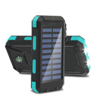 Tuzwa 20000mAh Solar Power Bank – Fast Charging Portable Charger with Built-In Cables, Digital Display & LED Light for Travel & Outdoor Use