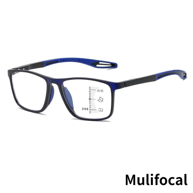 Tuzwa Multifocal Blue Light Reading Glasses for Men & Women – Lightweight Square Computer Readers for Reading & Screen Use
