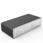 Tuzwa Smart Wireless Charging Station with LED Alarm Clock & Thermometer – Fast Charging Dock for Compatible iPhone & Samsung Phones
