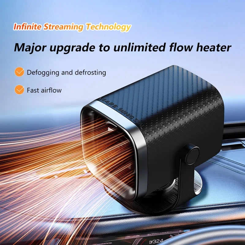Tuzwa 12V Electric Car Heater & Cooling Fan – 2-in-1 Windshield Defogger & Defroster with Rotary Switch for Year-Round Vehicle Comfort