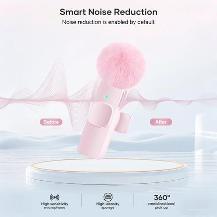 Wireless Lavalier Microphone | USB-C Type-C Clip-On Lapel Mic for Phone Video Recording | Omnidirectional