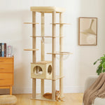 Tuzwa 5-Tier Cat Tree Tower | Multi-Level Wood Cat Condo with Scratching Posts & Cozy Resting Areas for Indoor Cats