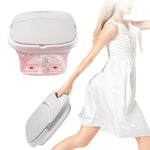 Tuzwa Foldable Electric Foot Spa with Heat & Bubbles – Portable Collapsible Foot Bath Massager for Home Foot Soaking