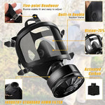 Tuzwa MF14 Full Face Respirator Mask – Reusable Chemical Gas Respirator with Replaceable Filter & Adjustable Head Straps for Industrial Use