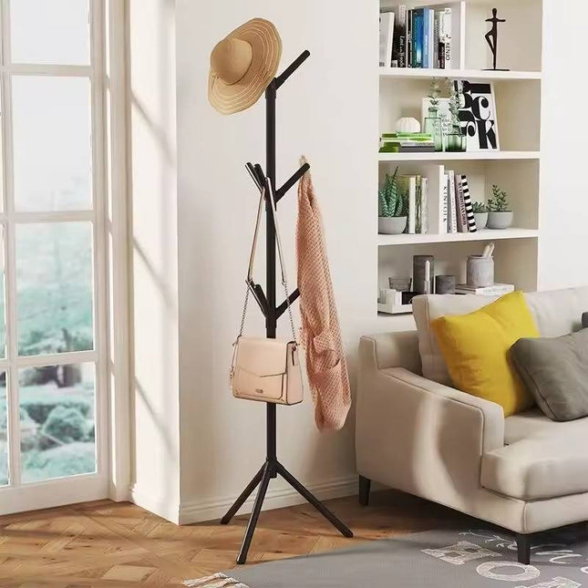 Floor Standing Clothes Rack, Freestanding Coat Rack with Shoe Storage, Metal Clothing Rack Tree Branch Style