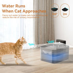 Tuzwa Wireless Cat Water Fountain | Infrared Sensor Automatic Pet Water Dispenser with 2600mAh Rechargeable Battery