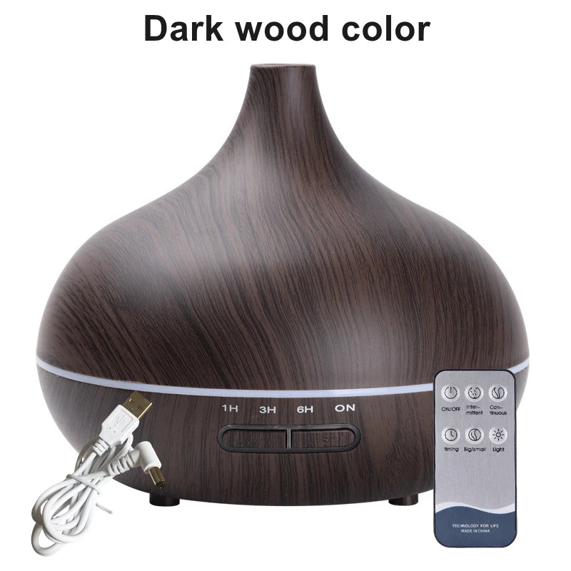 Tuzwa 550ML Essential Oil Diffuser with Remote Control & 7 Color LED Lights – USB Aroma Diffuser for Home, Bedroom & Office