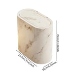 Tuzwa Bathroom Trash Can with Push Lid – Marble Design Slim Waste Bin for Small Spaces, Bedroom & Office