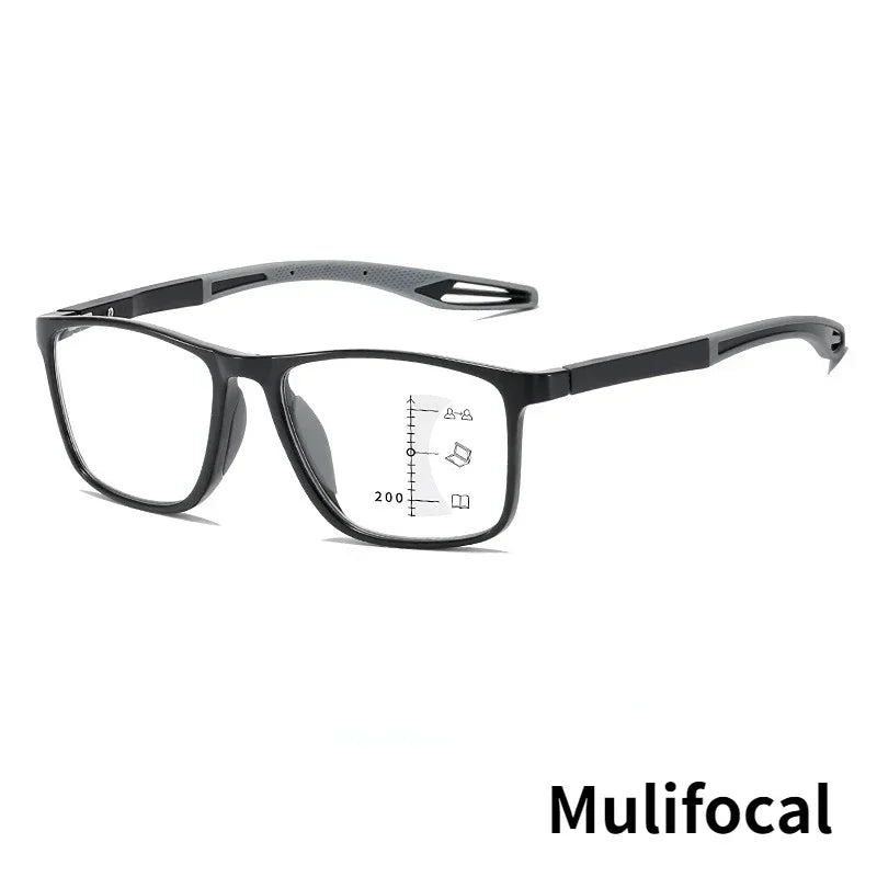 Tuzwa Multifocal Blue Light Reading Glasses for Men & Women – Lightweight Square Computer Readers for Reading & Screen Use