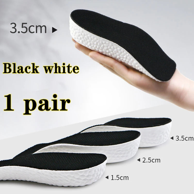 Tuzwa Height Increase Insoles 1–3cm with Arch Support – Breathable Shock-Absorbing Shoe Lifts for Flat Feet & Everyday Comfort