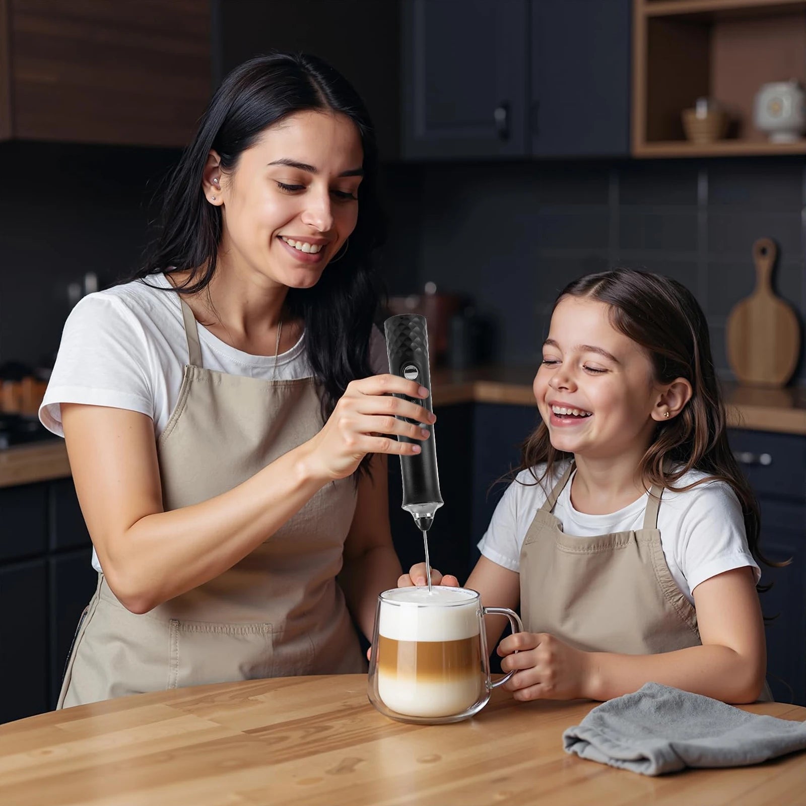 Tuzwa Handheld Milk Frother | USB Rechargeable Electric Milk Frother for Lattes, Cappuccino, Matcha & Coffee Drinks