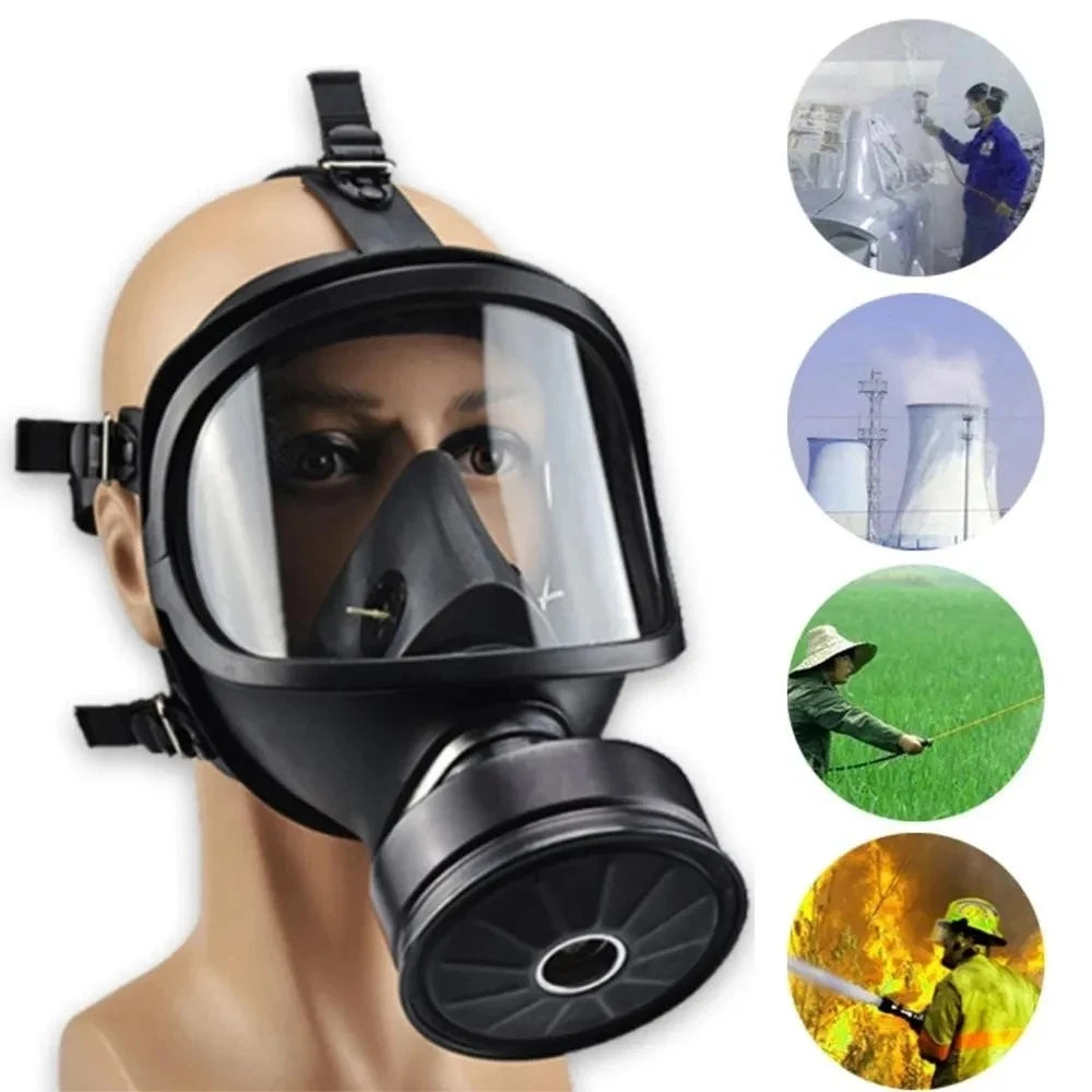 Tuzwa MF14 Full Face Respirator Mask – Reusable Chemical Gas Respirator with Replaceable Filter & Adjustable Head Straps for Industrial Use