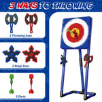 Tuzwa Axe Throwing Target Game Set – Bristle Board with Plastic Throwing Axes for Indoor Outdoor Backyard & Yard Games, Ages 14+