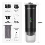 Portable Espresso Coffee Maker | Wireless 3-in-1 Portable Espresso Machine with 20-Bar Pressure & USB Rechargeable Design for Travel, Car & Home