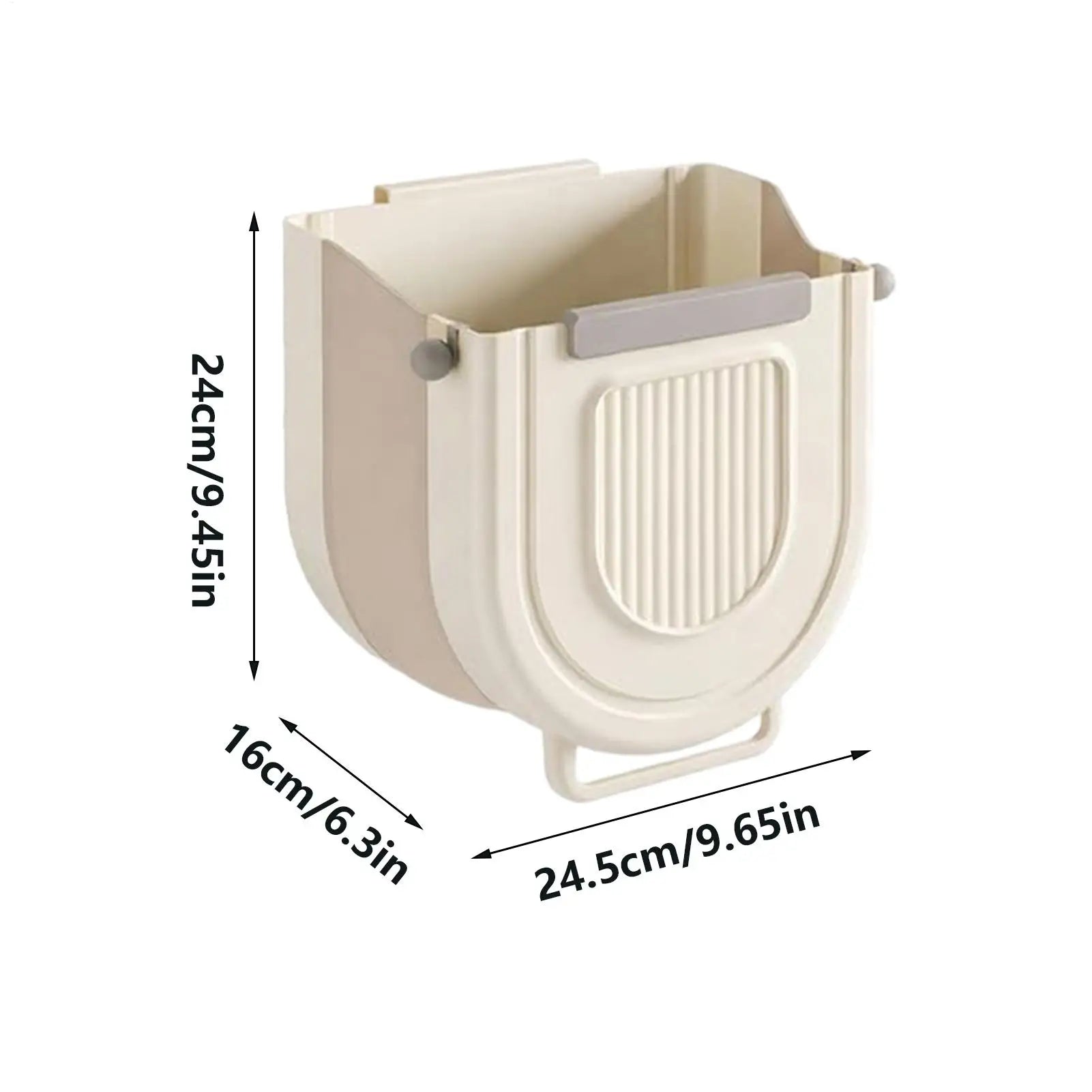 Tuzwa Wall Mounted Foldable Trash Can with Lid – Space Saving Hanging Garbage Bin for Small Kitchen, Bathroom & Home