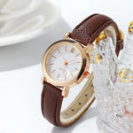 Tuzwa Women’s Quartz Watch – Elegant Leather Strap Analog Wristwatch with Arabic Numerals, 23mm Dial for Everyday & Dress Wear