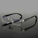 Tuzwa Frameless Blue Light Blocking Glasses – Lightweight Alloy Rectangle Computer Glasses for Work, Gaming & Screen Use