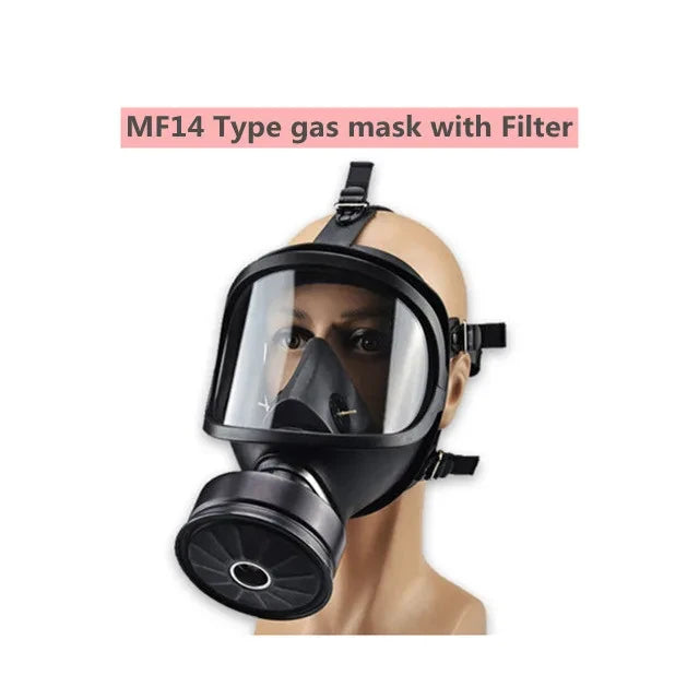 Tuzwa MF14 Full Face Respirator Mask – Reusable Chemical Gas Respirator with Replaceable Filter & Adjustable Head Straps for Industrial Use